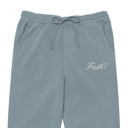 Embroidered Holy Trinity "Faith" Set Unisex Pigment Dyed Sweatpants - Faith, Can Apparel