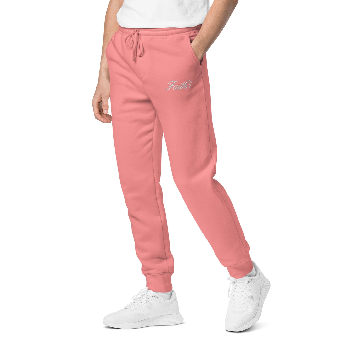 Embroidered Holy Trinity "Faith" Set Unisex Pigment Dyed Sweatpants - Faith, Can Apparel