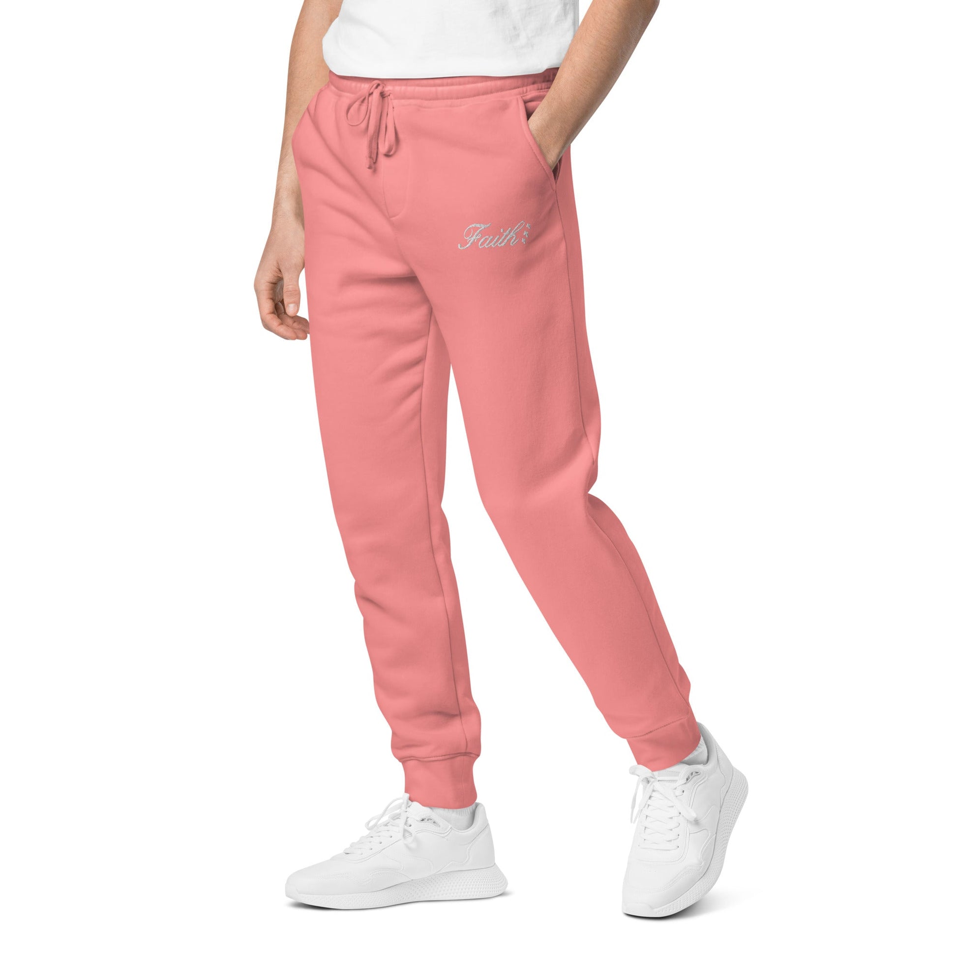 Embroidered Holy Trinity "Faith" Set Unisex Pigment Dyed Sweatpants - Faith, Can Apparel