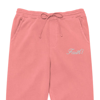 Embroidered Holy Trinity "Faith" Set Unisex Pigment Dyed Sweatpants - Faith, Can Apparel