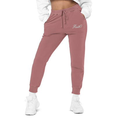 Embroidered Holy Trinity "Faith" Set Unisex Pigment Dyed Sweatpants - Faith, Can Apparel