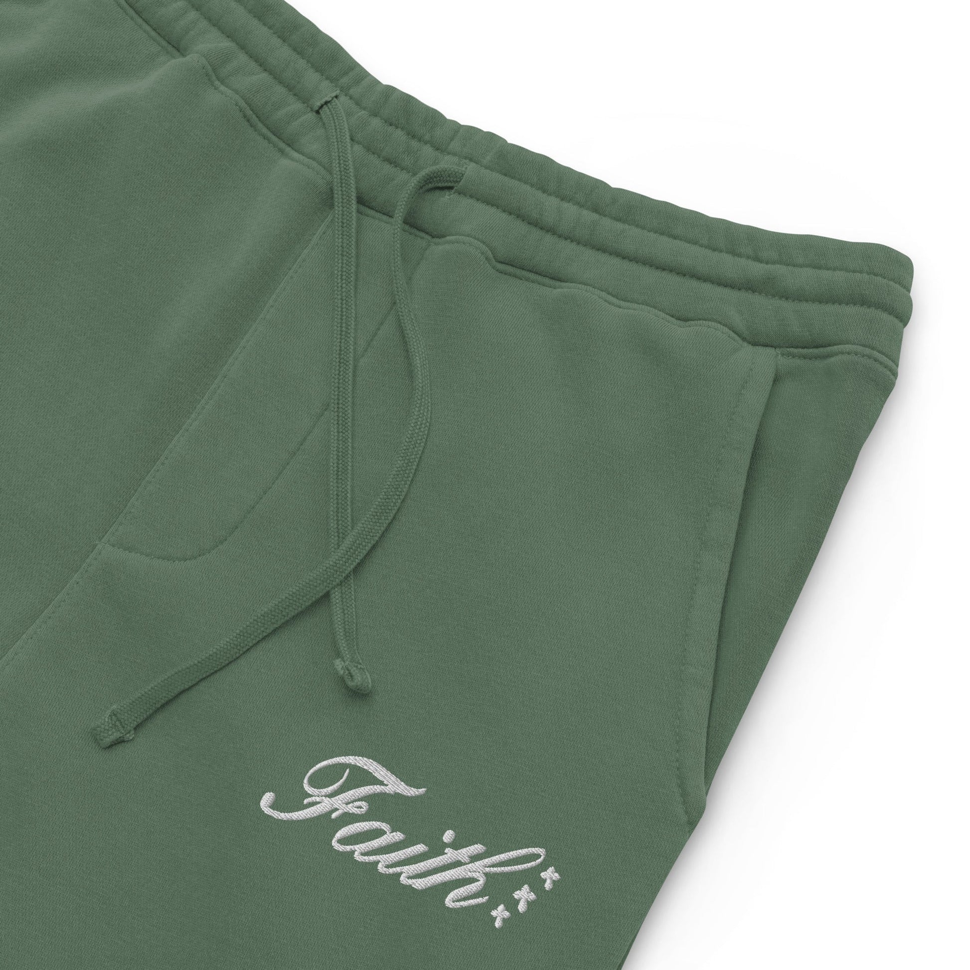Embroidered Holy Trinity "Faith" Set Unisex Pigment Dyed Sweatpants - Faith, Can Apparel