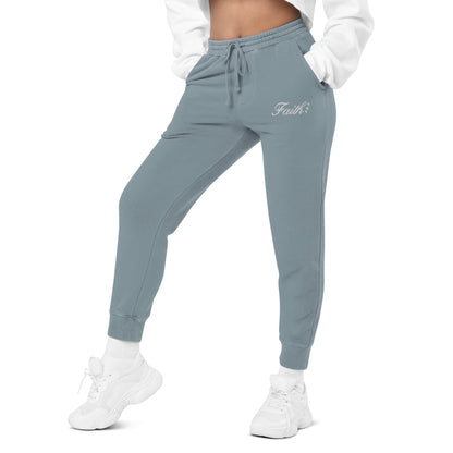 Embroidered Holy Trinity "Faith" Set Unisex Pigment Dyed Sweatpants - Faith, Can Apparel