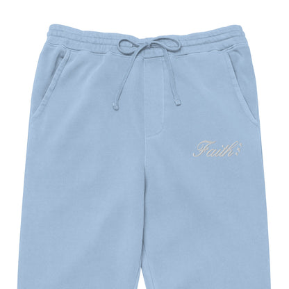 Embroidered Holy Trinity "Faith" Set Unisex Pigment Dyed Sweatpants - Faith, Can Apparel