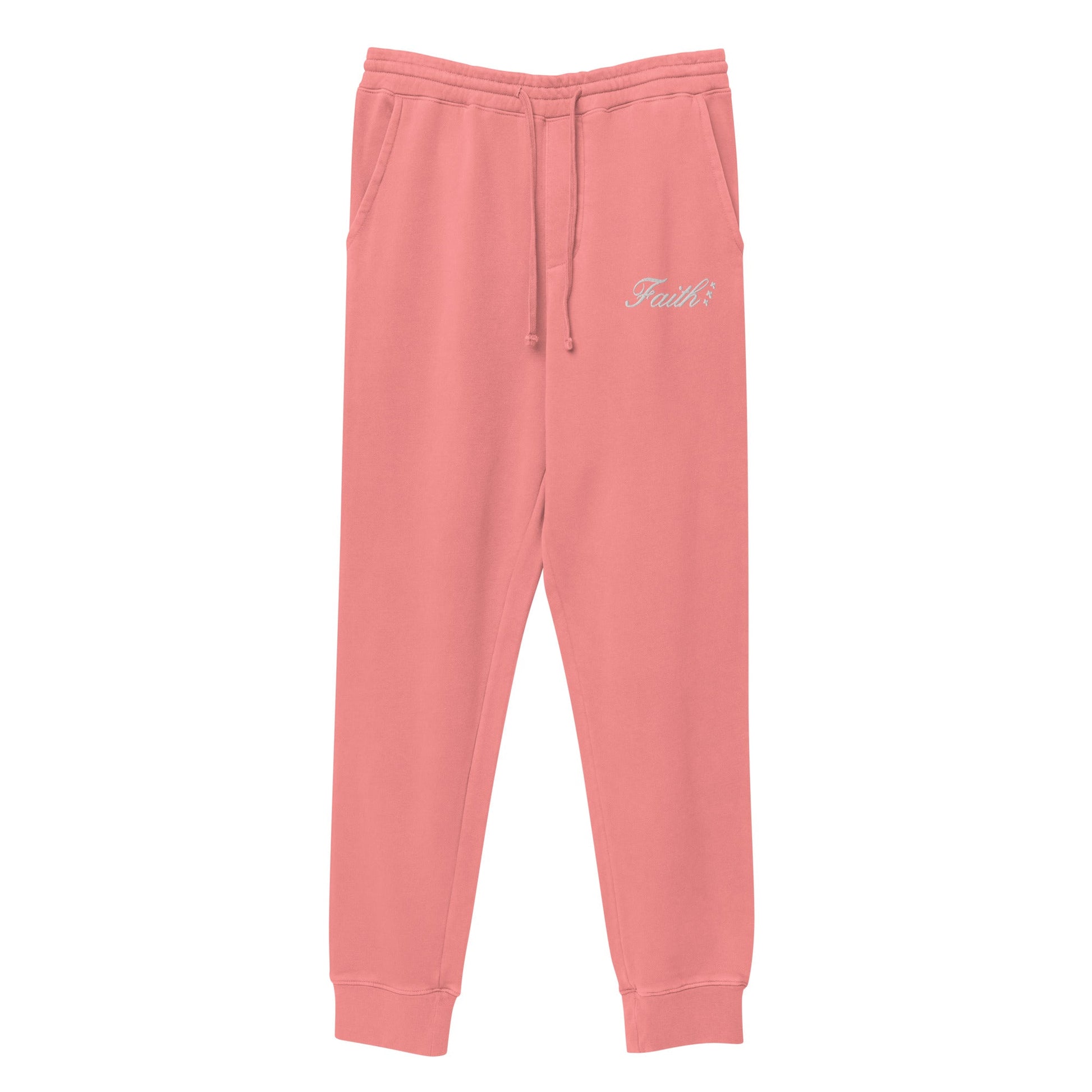 Embroidered Holy Trinity "Faith" Set Unisex Pigment Dyed Sweatpants - Faith, Can Apparel