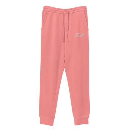 Embroidered Holy Trinity "Faith" Set Unisex Pigment Dyed Sweatpants - Faith, Can Apparel