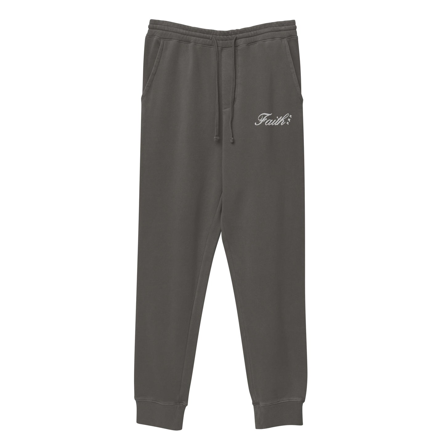 Embroidered Holy Trinity "Faith" Set Unisex Pigment Dyed Sweatpants - Faith, Can Apparel