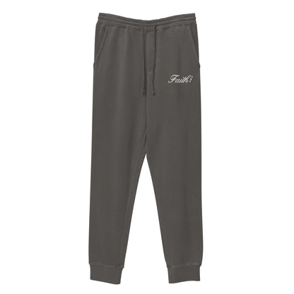 Embroidered Holy Trinity "Faith" Set Unisex Pigment Dyed Sweatpants - Faith, Can Apparel