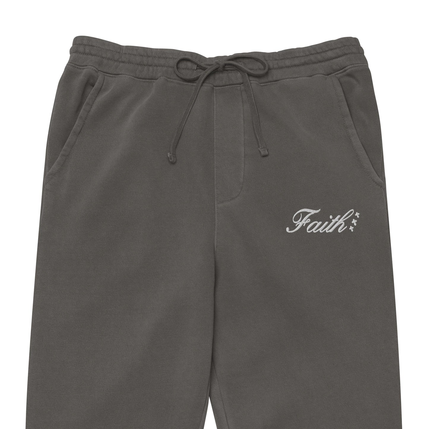 Embroidered Holy Trinity "Faith" Set Unisex Pigment Dyed Sweatpants - Faith, Can Apparel
