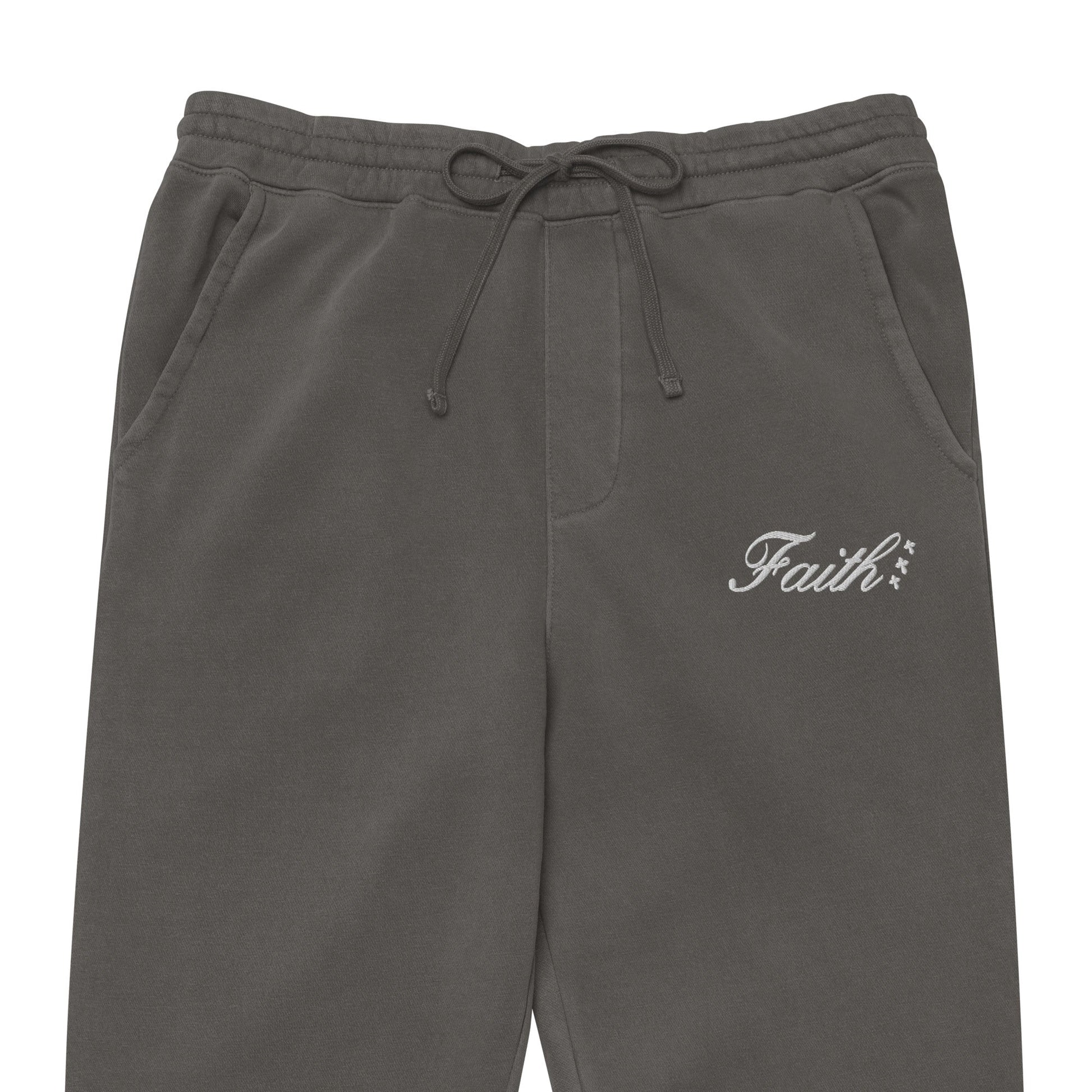 Embroidered Holy Trinity "Faith" Set Unisex Pigment Dyed Sweatpants - Faith, Can Apparel