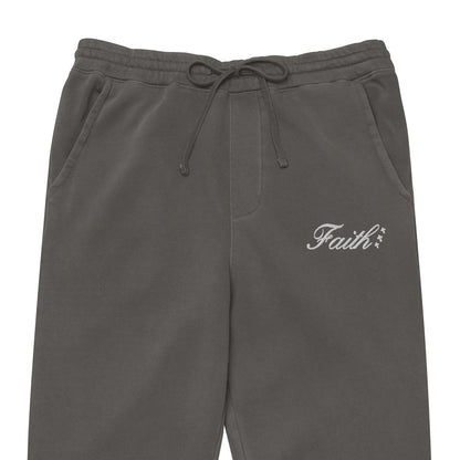 Embroidered Holy Trinity "Faith" Set Unisex Pigment Dyed Sweatpants - Faith, Can Apparel