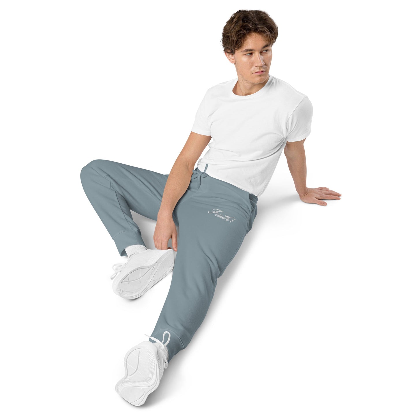 Embroidered Holy Trinity "Faith" Set Unisex Pigment Dyed Sweatpants - Faith, Can Apparel