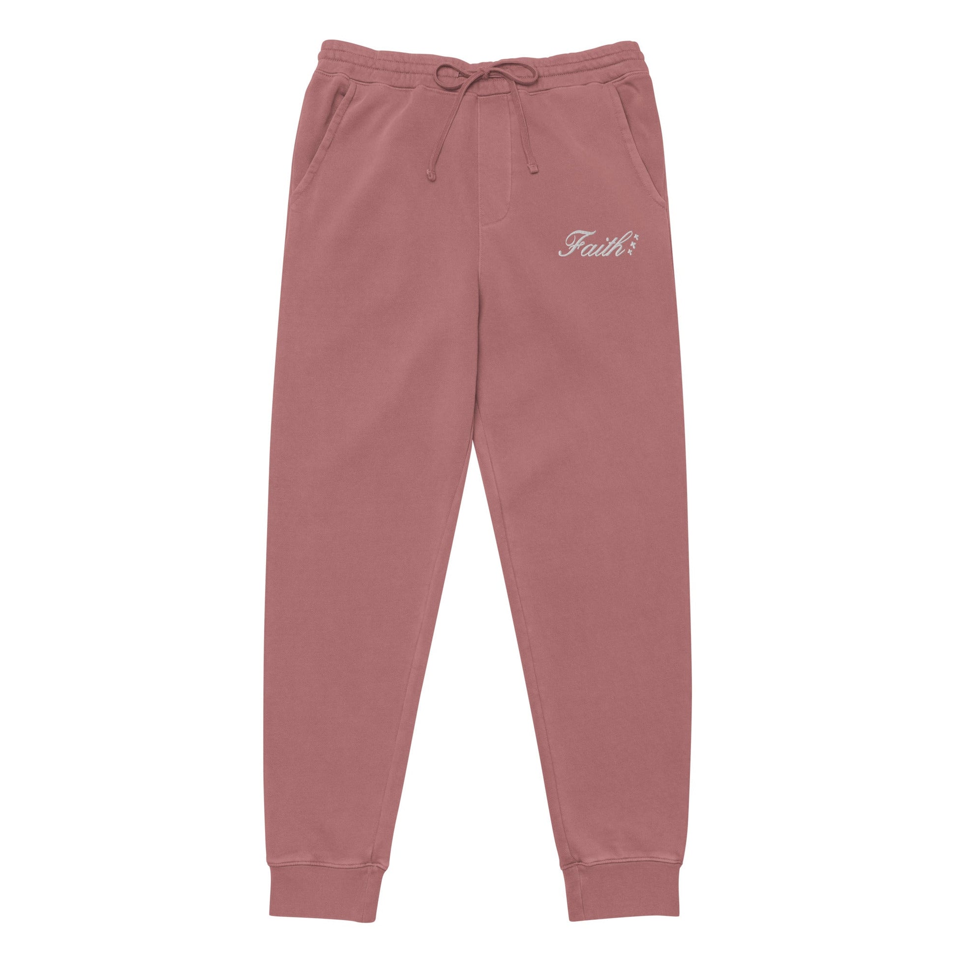 Embroidered Holy Trinity "Faith" Set Unisex Pigment Dyed Sweatpants - Faith, Can Apparel