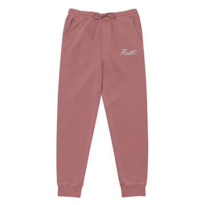 Embroidered Holy Trinity "Faith" Set Unisex Pigment Dyed Sweatpants - Faith, Can Apparel