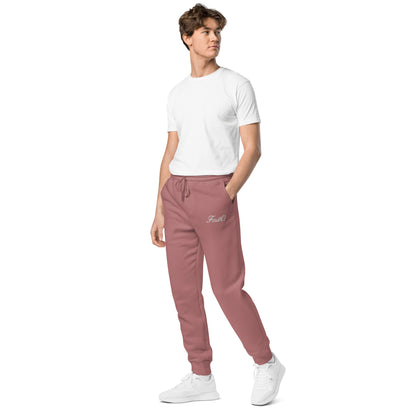 Embroidered Holy Trinity "Faith" Set Unisex Pigment Dyed Sweatpants - Faith, Can Apparel