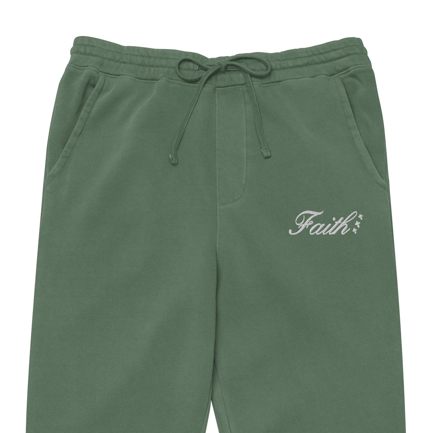Embroidered Holy Trinity "Faith" Set Unisex Pigment Dyed Sweatpants - Faith, Can Apparel