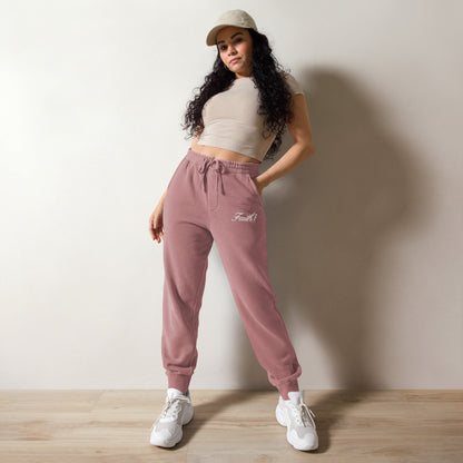 Embroidered Holy Trinity "Faith" Set Unisex Pigment Dyed Sweatpants - Faith, Can Apparel
