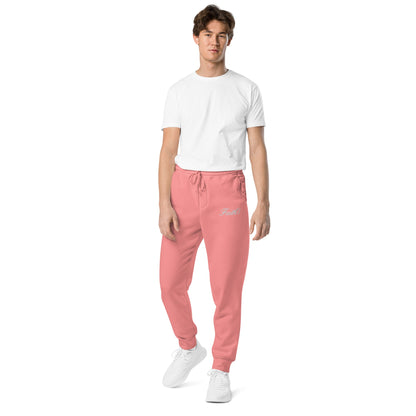 Embroidered Holy Trinity "Faith" Set Unisex Pigment Dyed Sweatpants - Faith, Can Apparel