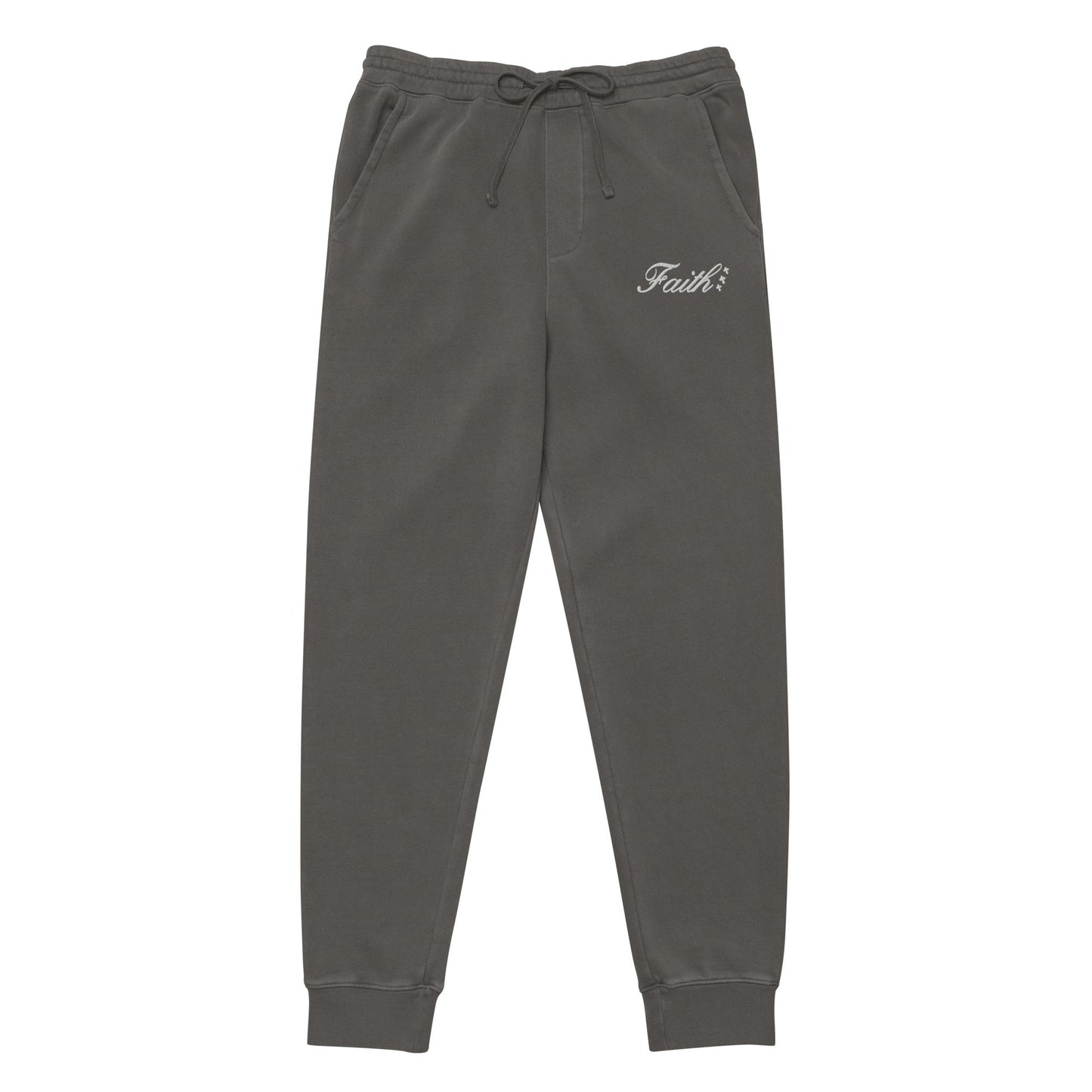 Embroidered Holy Trinity "Faith" Set Unisex Pigment Dyed Sweatpants - Faith, Can Apparel