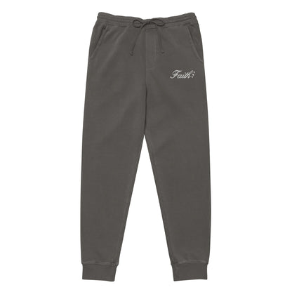 Embroidered Holy Trinity "Faith" Set Unisex Pigment Dyed Sweatpants - Faith, Can Apparel