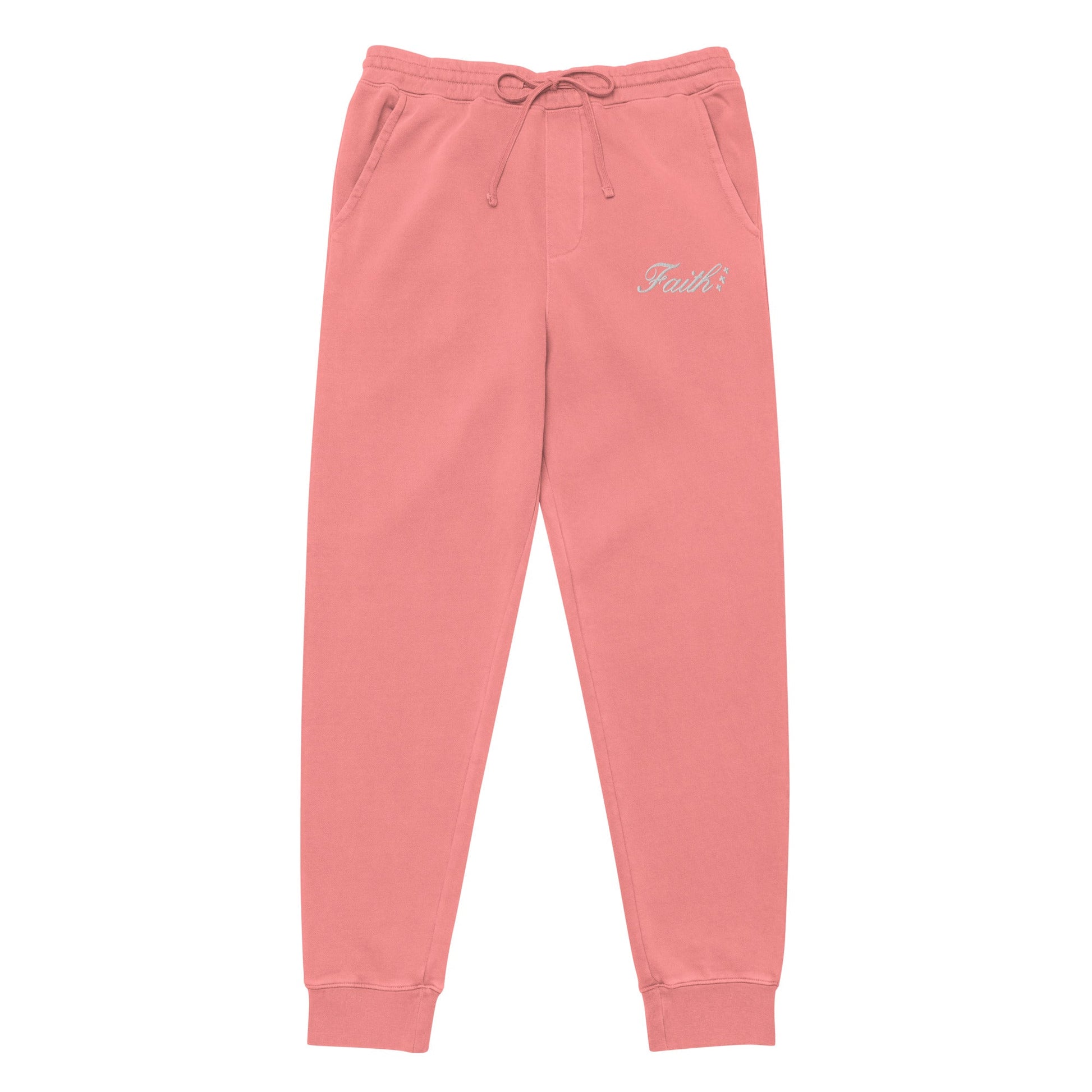 Embroidered Holy Trinity "Faith" Set Unisex Pigment Dyed Sweatpants - Faith, Can Apparel