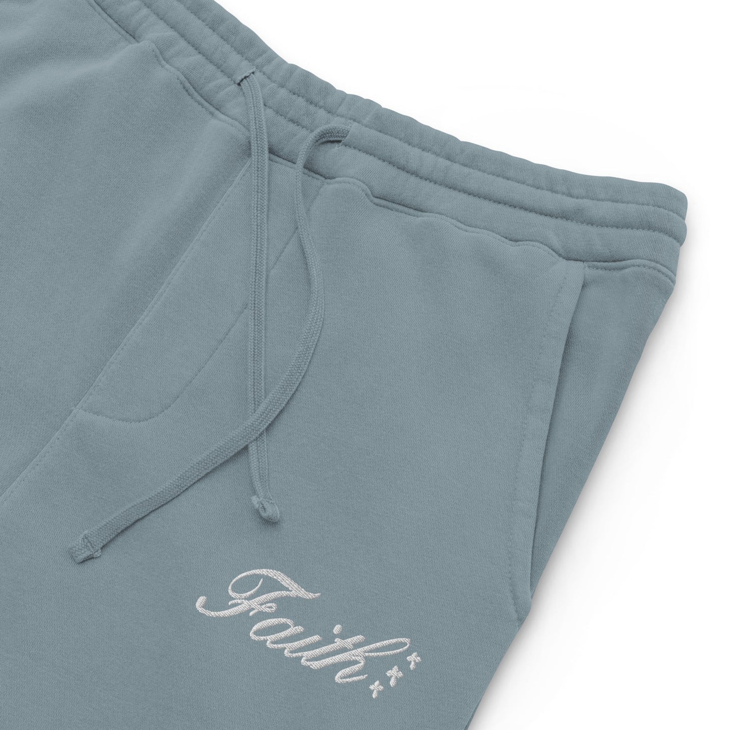 Embroidered Holy Trinity "Faith" Set Unisex Pigment Dyed Sweatpants - Faith, Can Apparel