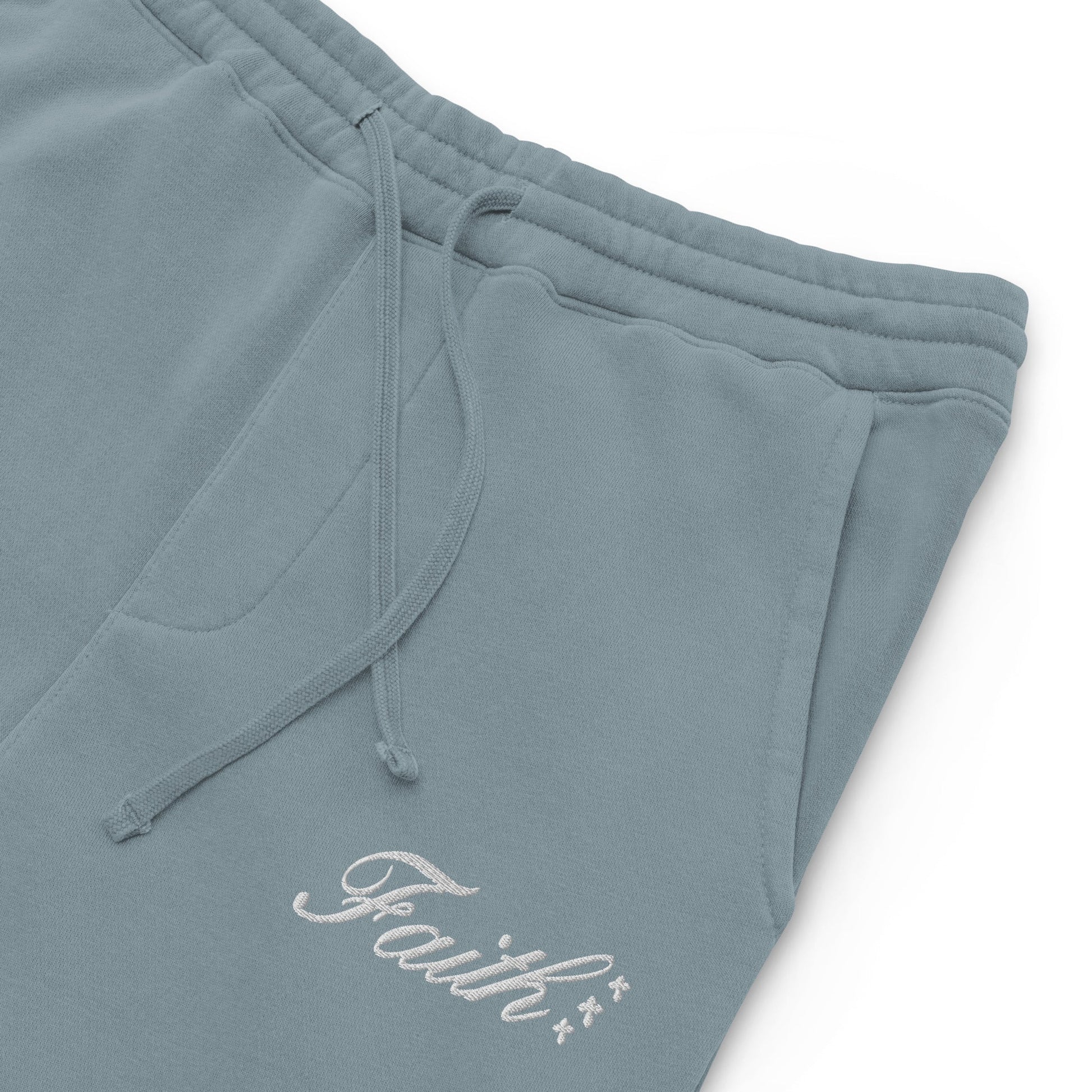 Embroidered Holy Trinity "Faith" Set Unisex Pigment Dyed Sweatpants - Faith, Can Apparel