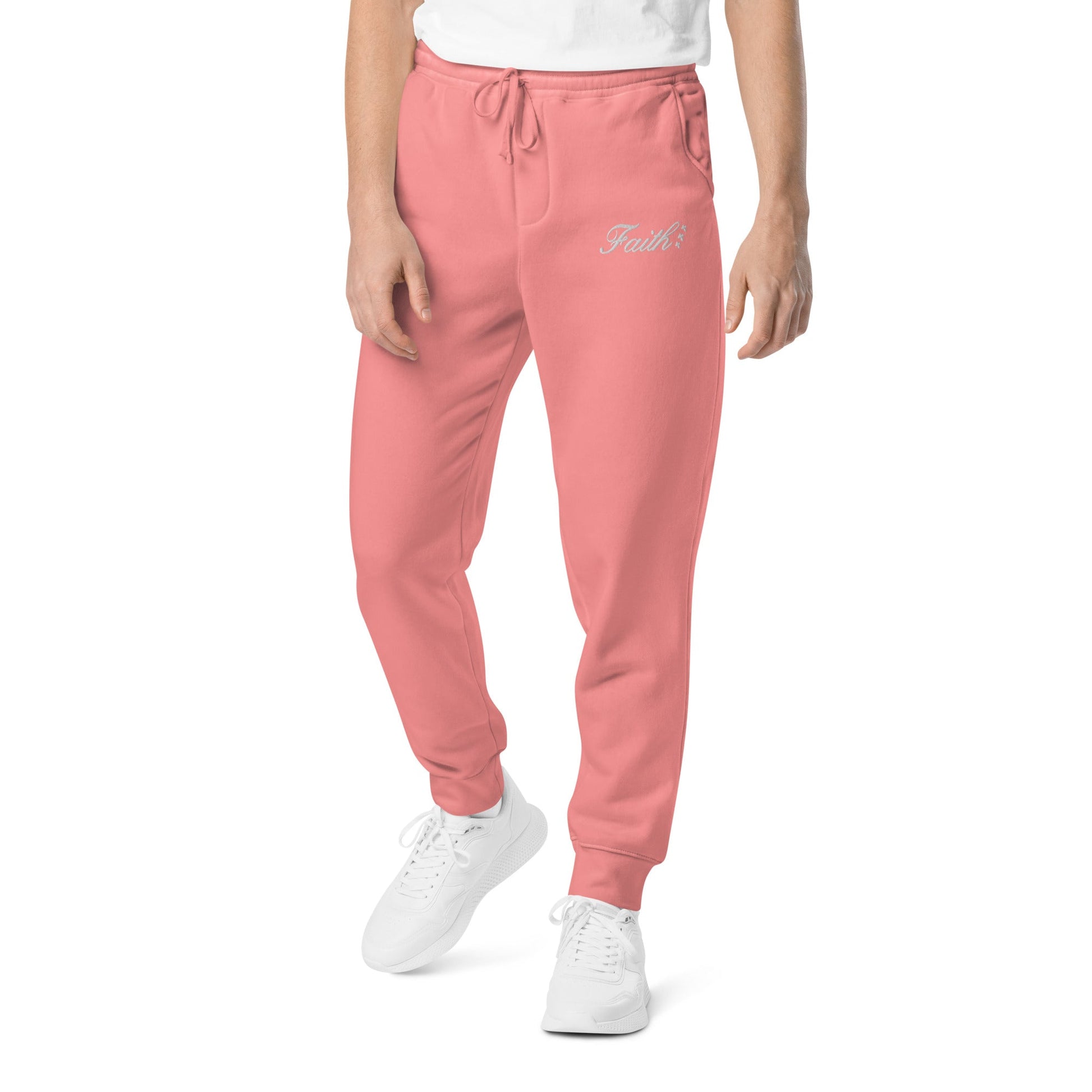 Embroidered Holy Trinity "Faith" Set Unisex Pigment Dyed Sweatpants - Faith, Can Apparel