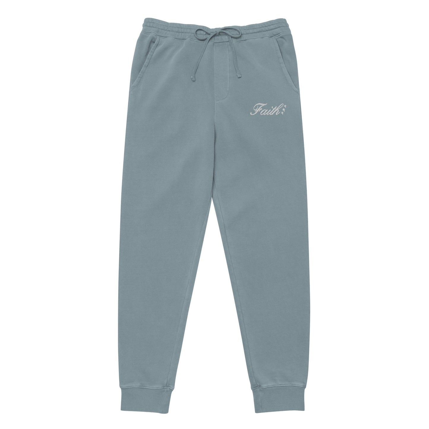 Embroidered Holy Trinity "Faith" Set Unisex Pigment Dyed Sweatpants - Faith, Can Apparel