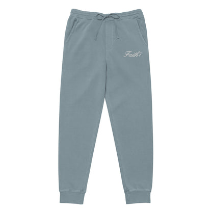 Embroidered Holy Trinity "Faith" Set Unisex Pigment Dyed Sweatpants - Faith, Can Apparel