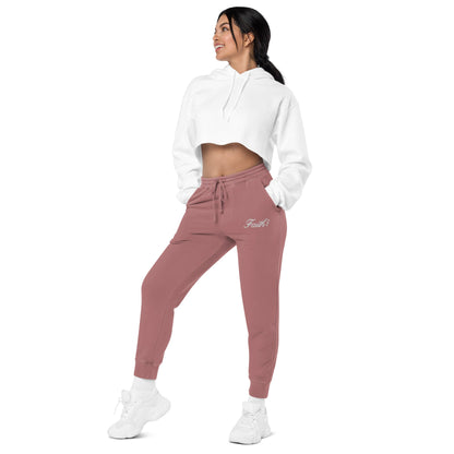Embroidered Holy Trinity "Faith" Set Unisex Pigment Dyed Sweatpants - Faith, Can Apparel