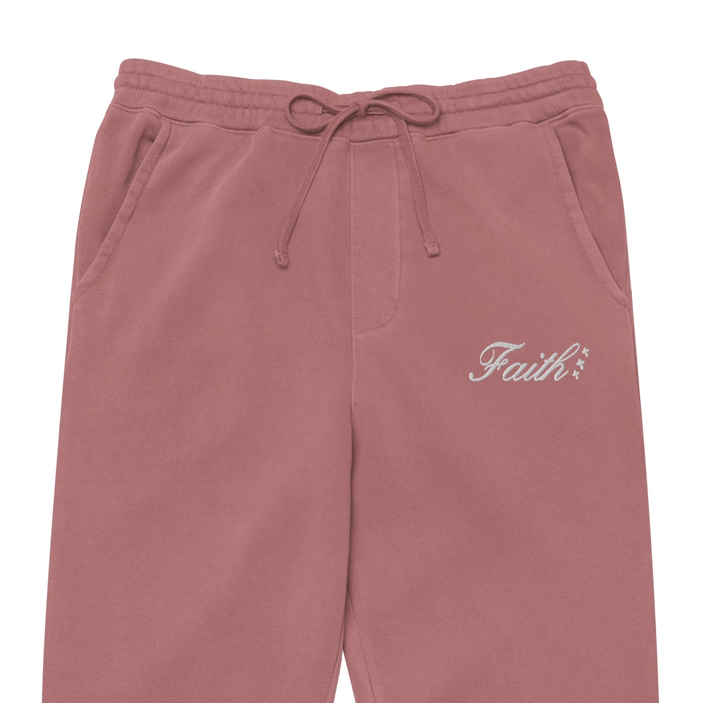 Embroidered Holy Trinity "Faith" Set Unisex Pigment Dyed Sweatpants - Faith, Can Apparel