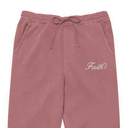 Embroidered Holy Trinity "Faith" Set Unisex Pigment Dyed Sweatpants - Faith, Can Apparel
