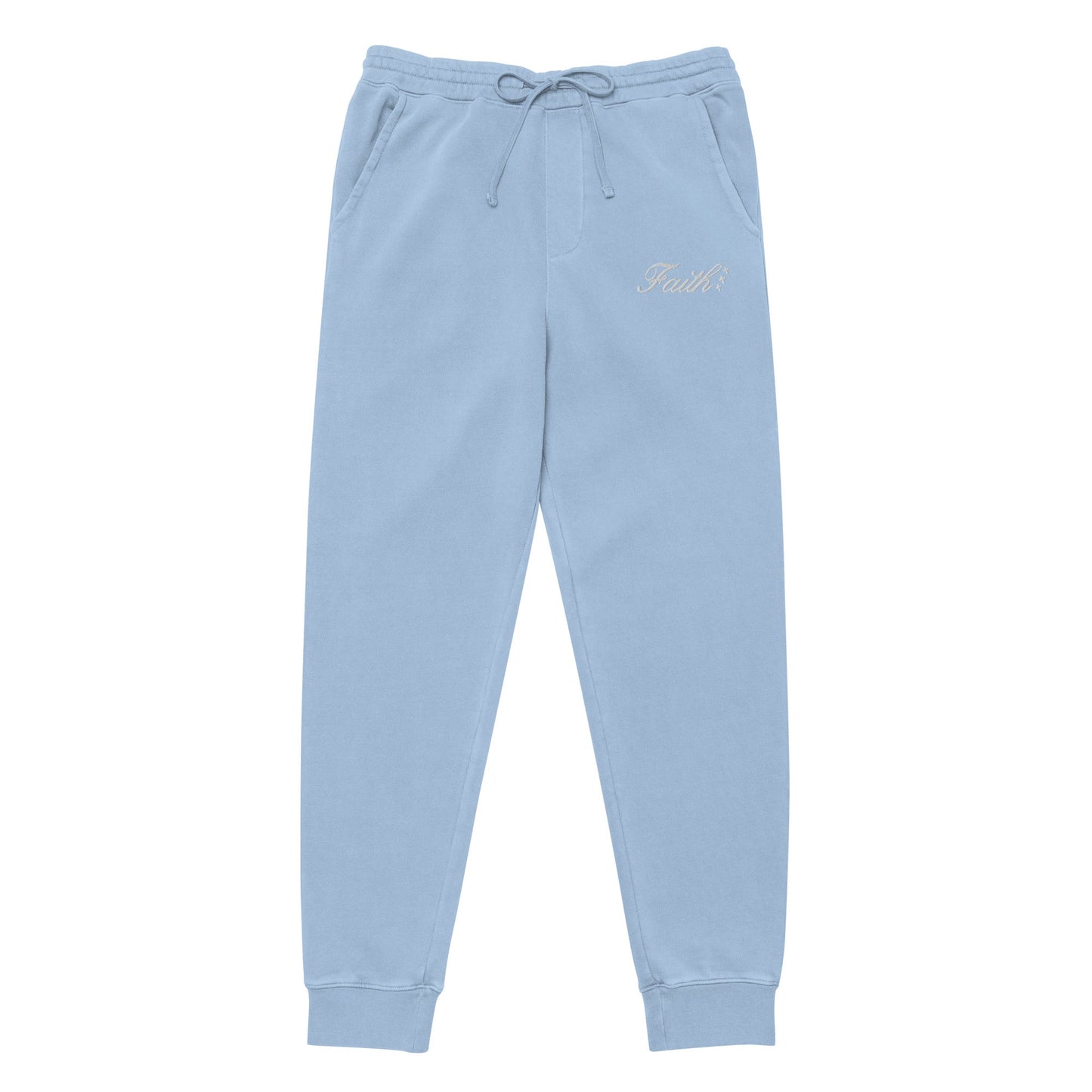 Embroidered Holy Trinity "Faith" Set Unisex Pigment Dyed Sweatpants - Faith, Can Apparel