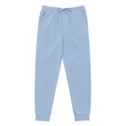 Embroidered Holy Trinity "Faith" Set Unisex Pigment Dyed Sweatpants - Faith, Can Apparel