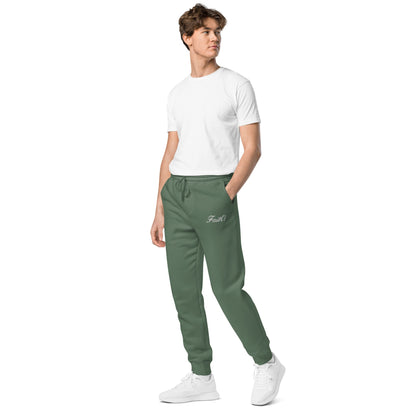 Embroidered Holy Trinity "Faith" Set Unisex Pigment Dyed Sweatpants - Faith, Can Apparel