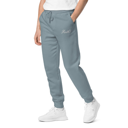 Embroidered Holy Trinity "Faith" Set Unisex Pigment Dyed Sweatpants - Faith, Can Apparel