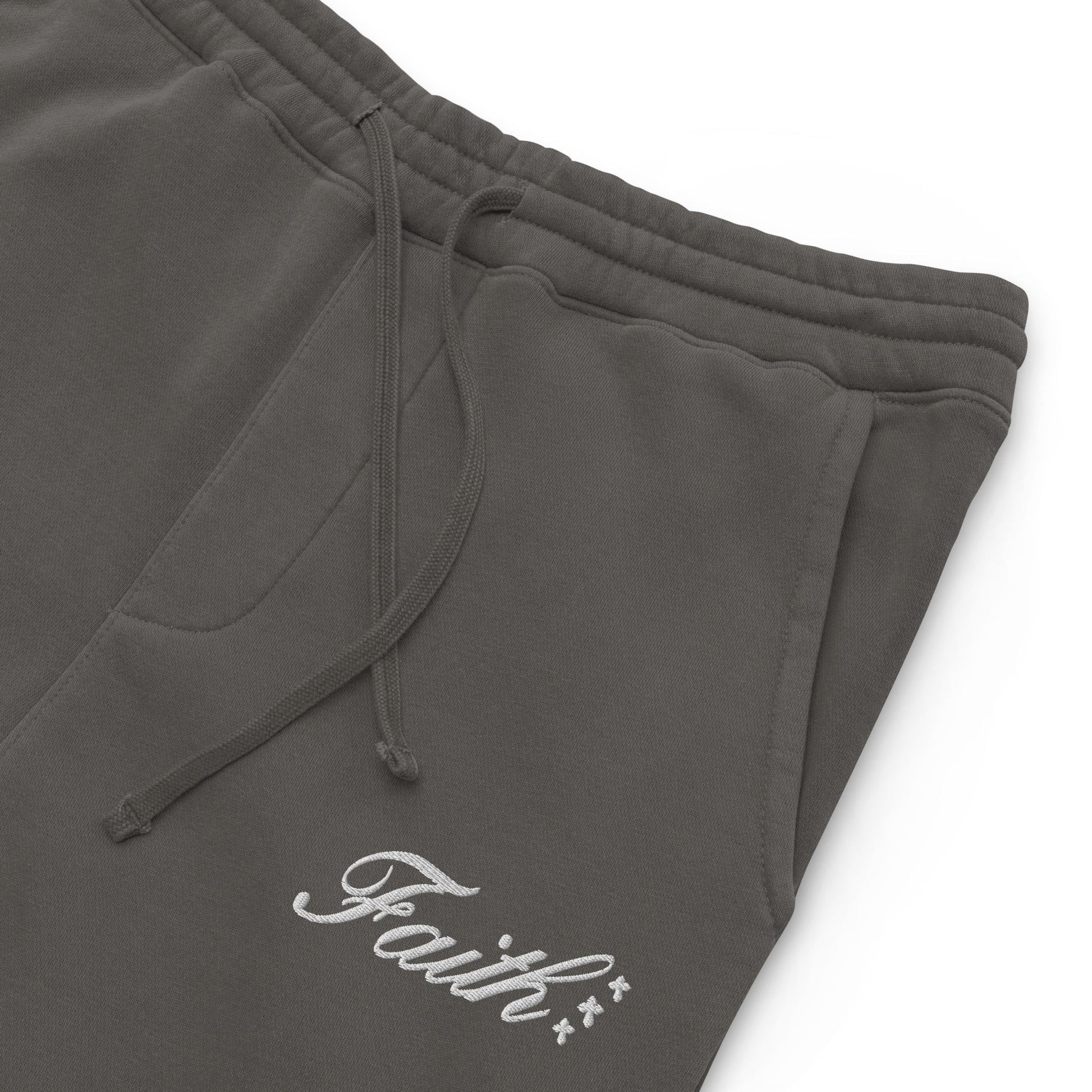 Embroidered Holy Trinity "Faith" Set Unisex Pigment Dyed Sweatpants - Faith, Can Apparel