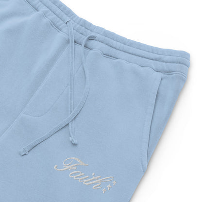 Embroidered Holy Trinity "Faith" Set Unisex Pigment Dyed Sweatpants - Faith, Can Apparel