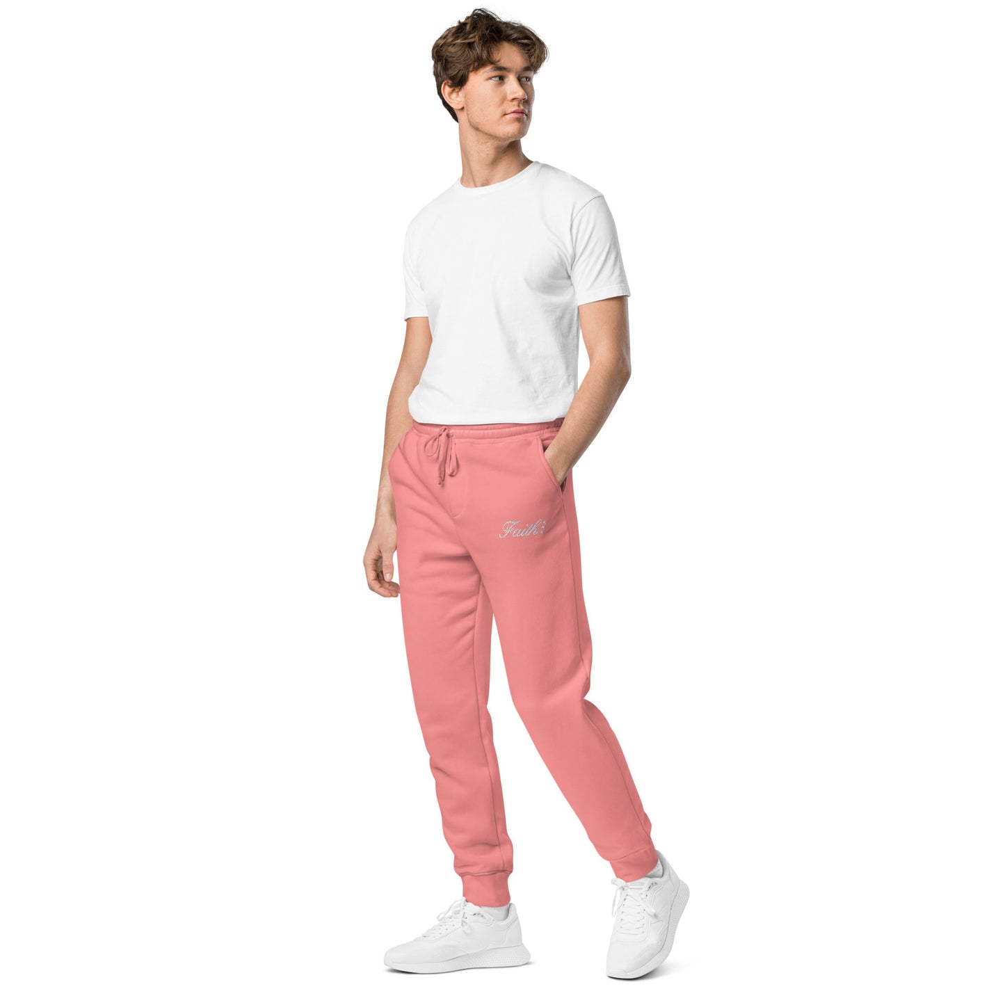 Embroidered Holy Trinity "Faith" Set Unisex Pigment Dyed Sweatpants - Faith, Can Apparel