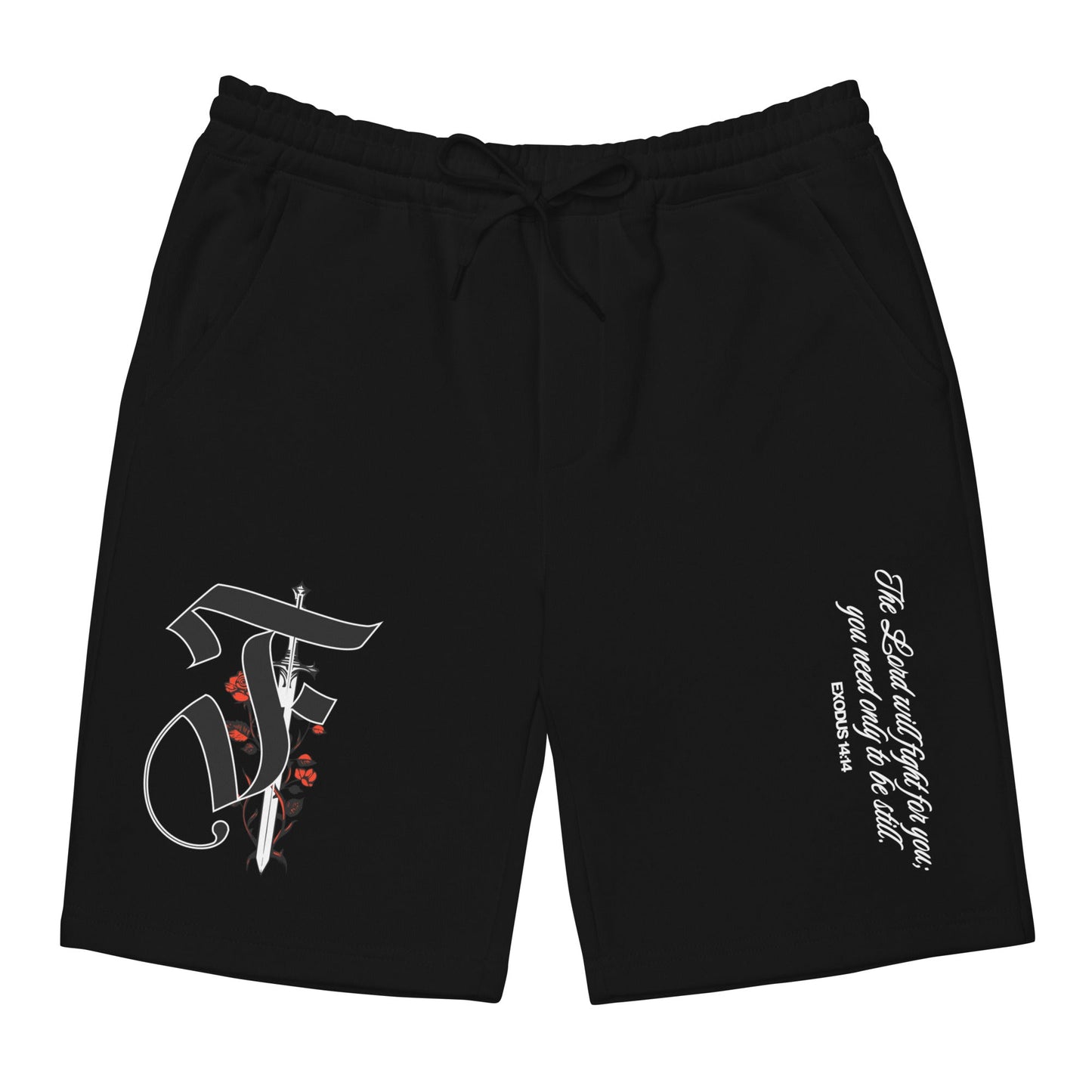 Exodus 14:14 Unisex Ring - Spun Cotton Relaxed Fleece Shorts - Faith, Can Apparel