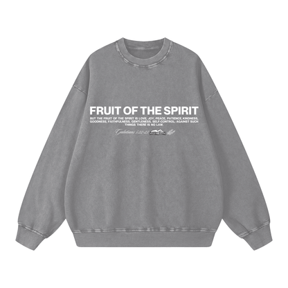 FRUIT OF THE SPIRIT Acid Washed Oversized Sweatshirt - Faith, Can Apparel