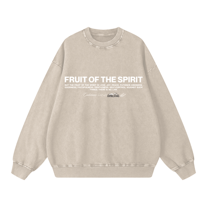 FRUIT OF THE SPIRIT Acid Washed Oversized Sweatshirt - Faith, Can Apparel