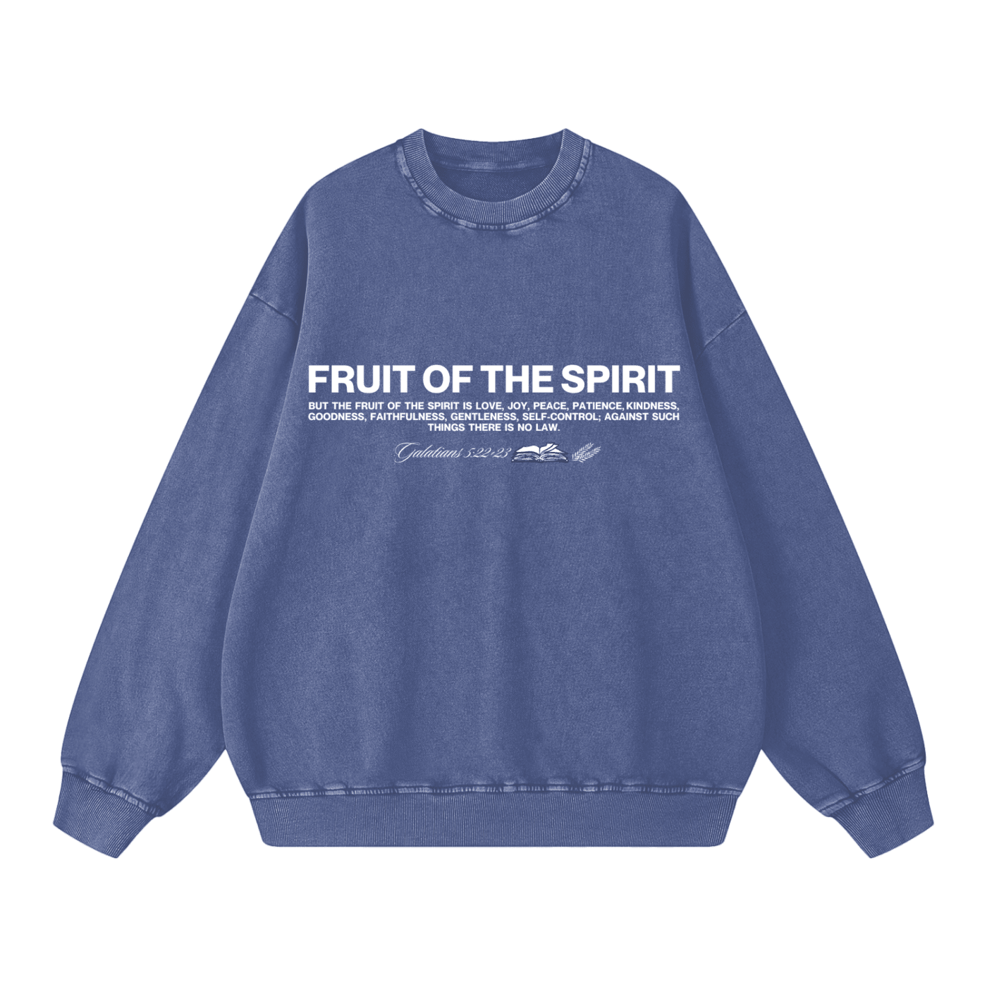FRUIT OF THE SPIRIT Acid Washed Oversized Sweatshirt - Faith, Can Apparel
