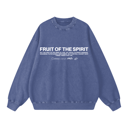 FRUIT OF THE SPIRIT Acid Washed Oversized Sweatshirt - Faith, Can Apparel