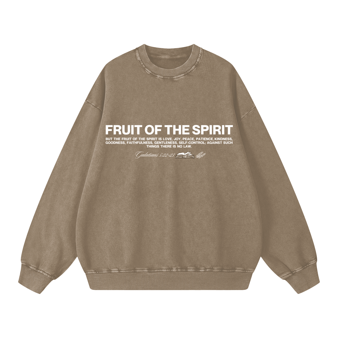 FRUIT OF THE SPIRIT Acid Washed Oversized Sweatshirt - Faith, Can Apparel