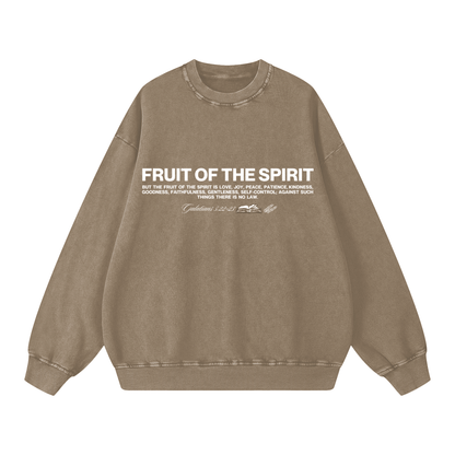 FRUIT OF THE SPIRIT Acid Washed Oversized Sweatshirt - Faith, Can Apparel