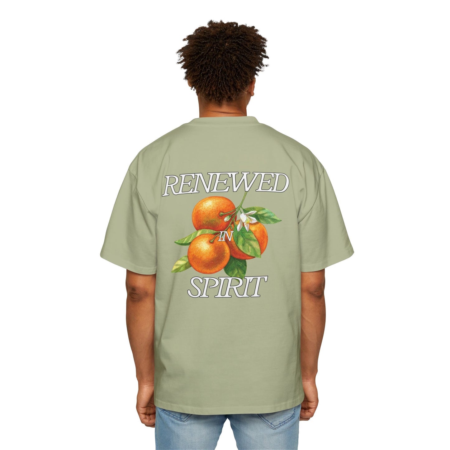 JESUS LEADS US TO NEW LIFE Men's Heavy Oversized Cotton T-Shirt - Faith, Can Apparel