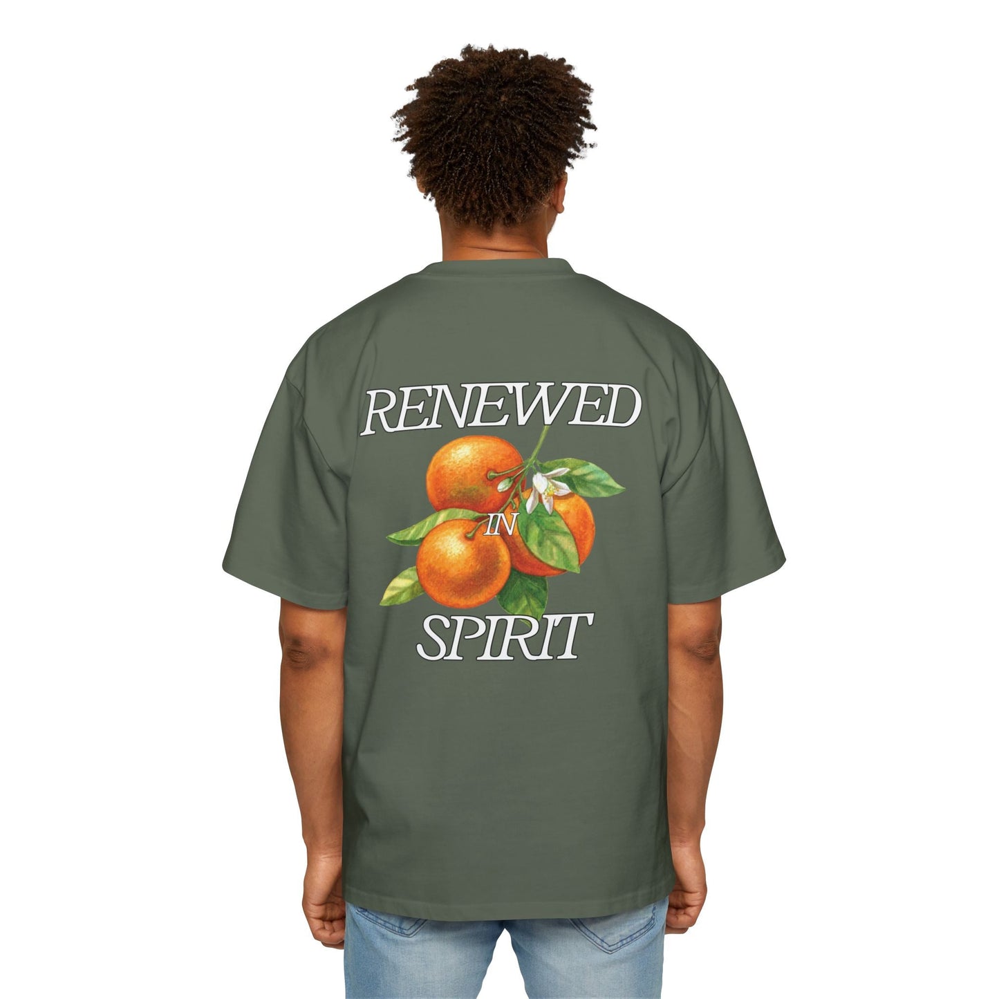 JESUS LEADS US TO NEW LIFE Men's Heavy Oversized Cotton T-Shirt - Faith, Can Apparel