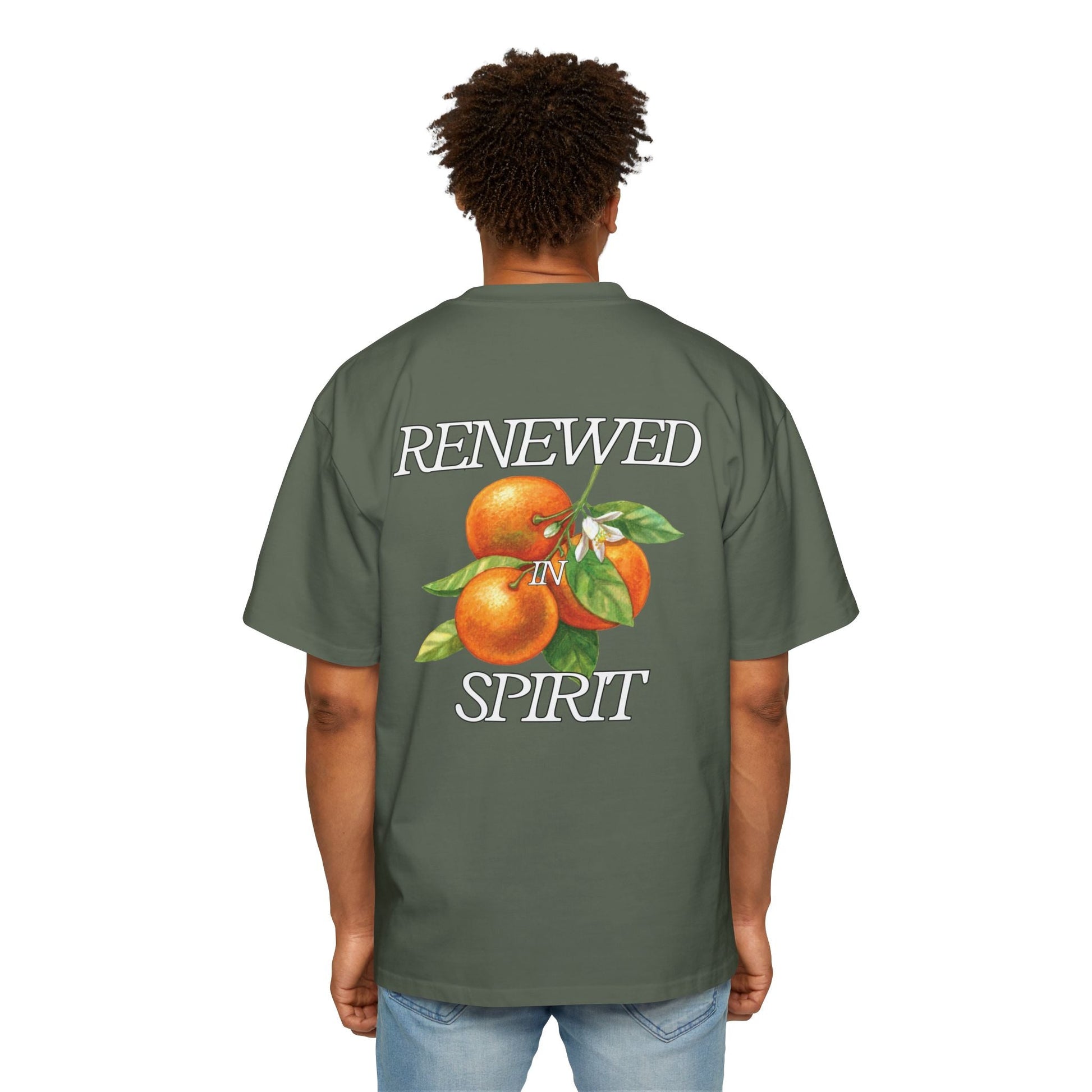 JESUS LEADS US TO NEW LIFE Men's Heavy Oversized Cotton T-Shirt - Faith, Can Apparel